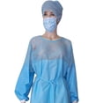 thumbnail image 1 of Azul no tejido del tamaño libre de la ropa de seguridad resistente al aceite impermeable disponible del traje de la protección, 1 of 3