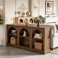 thumbnail image 3 of Fnova 63" Farmhouse Console Table, Wooden Entryway Table with 3-Tier Storage, Rectangular Sofa Table for Entrance, Hallway, Living Room, Behind Couch, 3 of 15