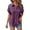 Purple, variant on Womens Summer Tops Ladies' Fashionable And Casual Solid Color Batsleeved Button Short Sleeved Shirt Cows Shirts for Women Short Sleeve Tee Shirt Women Shirts under V Neck Tops Polish Tee Workou Pink S