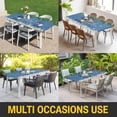 thumbnail image 5 of Blue Teal Gnomes Christmas Table Cloths for 8 Foot Rectangle Tables, Xmas Weeping Balls Snowflake Patio Waterproof Elastic Fitted Tablecloths, Washable Rectangular Table Cover for Camping, 5 of 8