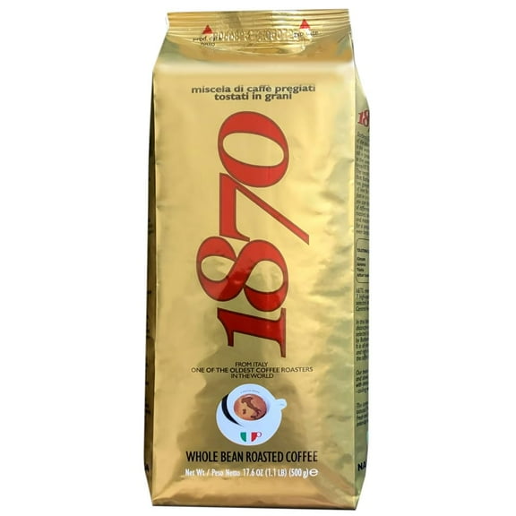 1870 by Caffe Barbera: Mago Whole Bean Roasted Coffee, Aromatic Intense & Fruity 7 Bean Blend by one of the worlds oldest coffee roasters, 150  years of Roasting over 6 generations, 1.1lb / 0.5kg