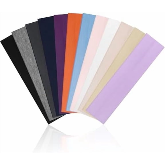 Headbands for Women - 12Pcs Non-Slip Cotton Cloth Headbands for Women's Hair Accessories,Fashion Sports Hair Bands & Ties,Soft Fabric for Yoga,Running,Workout