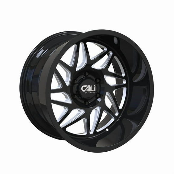 Cali Off-Road Gemini-9112 22X12 8X170 -51Et 125.2Cb Gloss Black/Milled Spokes