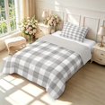 thumbnail image 2 of Manfei Geometric Check Twin Comforter Sets,White Gray Plaid Bedding Set,Light Gray Reversible,2-Piece,1 Comforter and 1 Pillowcase,2-Piece,1 Comforter and 1 Pillowcase, 2 of 7