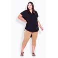 thumbnail image 2 of Avenue Female Women's Plus Size Button Pleat Short Sleeves Top, 2 of 5