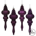 thumbnail image 2 of 8ct Red Raspberry 4-Finish Regal Shatterproof Finial Christmas Ornaments 7", 2 of 2