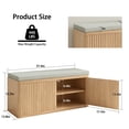 thumbnail image 6 of Pusnapku 37" Fluted Shoe Storage Bench, Wood Bench Seat with 2 Doors, Shelves, Cushion, Modern Hidden Shoe Storage for Hallway, Entryway, Living Room, 6 of 10