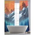 thumbnail image 5 of Orange Mountain Sheer Curtains 108 Inch Length 2 Panels for Living Room, Farmhouse Blue Forest Trees Nature View Voile Kitchen Curtain Set, Luxury Privacy Drapes Window Treatment for Bedroom, 5 of 7