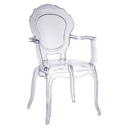 - Fine Mod Imports Traditional Dining Chair with Arms, Clear