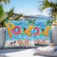 thumbnail image 3 of Throw Pillow Covers 18x18 Inch Set of 2, Blue Summer Pool Waterproof Outdoor Pillow Covers, Watermelon Swimming Ring Slippers Decorative Cushion Pillowcases for Couch, Sofa, Bed, Garden, Patio, 3 of 9