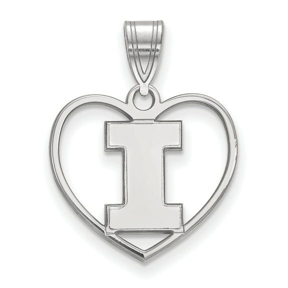 Women's Illinois Fighting Illini Sterling Silver Logo Heart Pendant