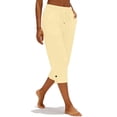 thumbnail image 5 of Nestiefly Cotton Capri Pants for Women Loose Fit Casual Straight Leg Drawstring Elastic Waist Cropped Pant Summer Linen Clothes Beige S, 5 of 7