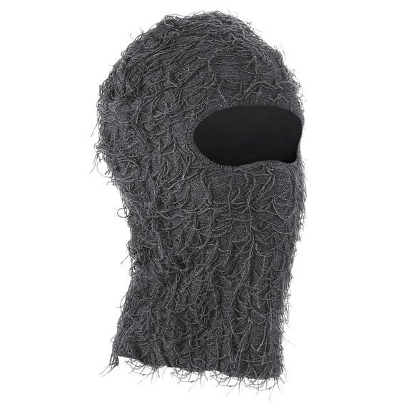 Uxcell Distressed Balaclava Ski Mask Camo Knitted Full Face Cover Dark Gray