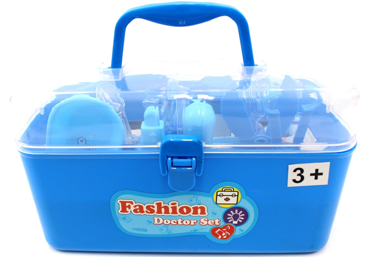 PlayWorld What's Up Doc? Medical Box Doctor Nurse Medical Kit Playset - Blue