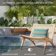 thumbnail image 4 of Outdoor Pillow for Chaise Lounge Chair 2 Pack Turquoise and Orange Stripes Waterproof Lumbar Pillow Striped Headrest Cushions with Insert for Patio, Beach & Garden 11x16in, 4 of 9
