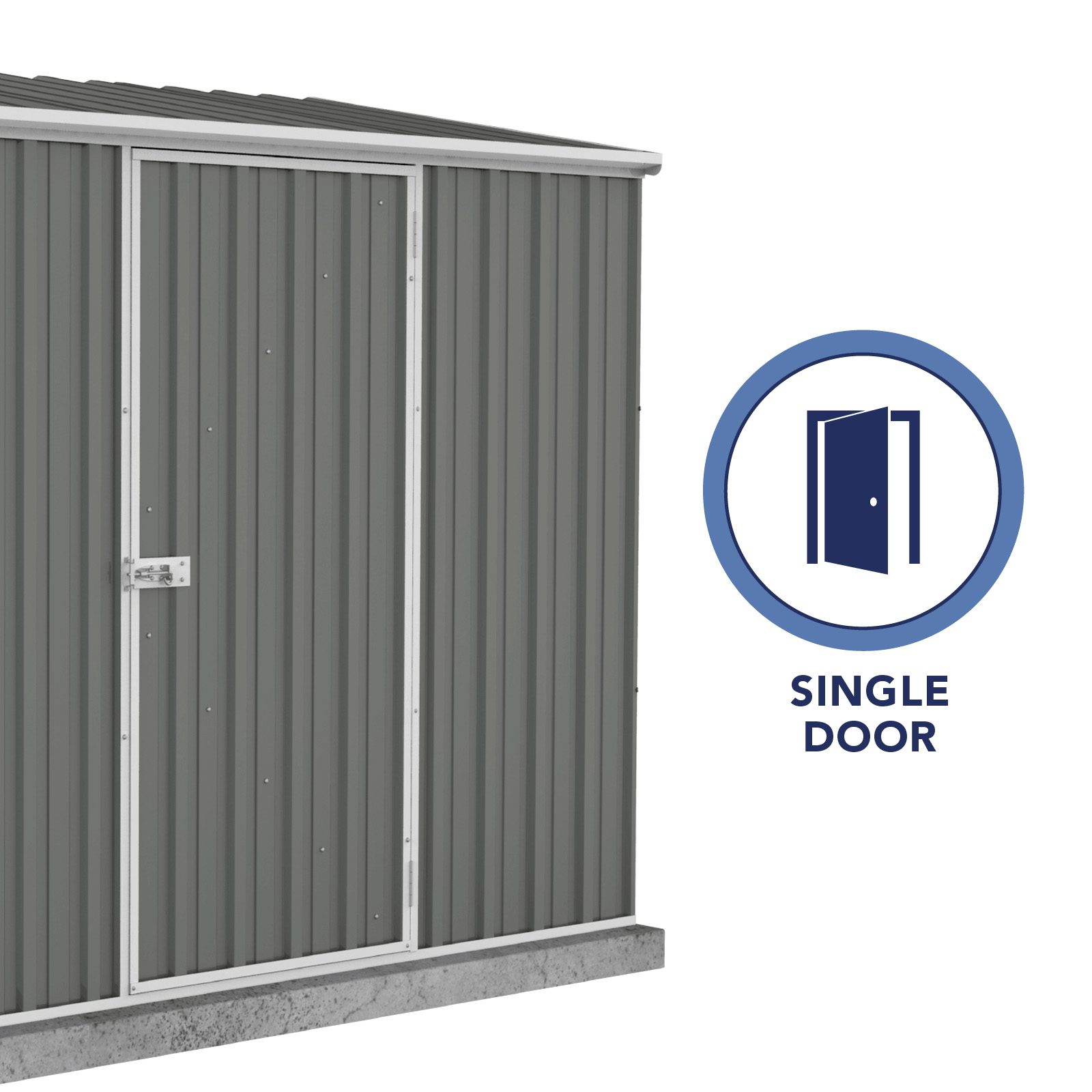 Absco Premier 7' x 7' Metal Storage Shed - Woodland Gray