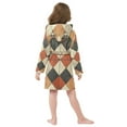 thumbnail image 7 of FORMRS Niños Bathrobe Unisex Hooded Robe Soft Plush Pajamas Sleepwear, Size 2-3T, Checkered Pattern, 7 of 7