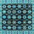 thumbnail image 1 of Ahgly Company Indoor Square Abstract Light Blue Modern Area Rugs, 6' Square, 1 of 4