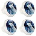 thumbnail image 2 of 4 Pcs Galaxy Polar Bear Knobs for Kitchen Cabinet Cupboard Dresser Bookcase Drawer Pulls Handles Round Home Decor, 2 of 8