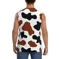 thumbnail image 4 of Balery Brown Black Cow Men's Sleeveless Muscle Shirts Workout Tank Top, Moisture Wicking, Odor Protection-XX-Large, 4 of 8
