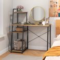 thumbnail image 4 of Costway Home Office Desk with Bookshelf Host Stand Metal Frame Study Writing Desk, 4 of 10