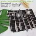 thumbnail image 3 of 40PCS Black Silverware Set for 8, 18/10 Stainless Steel Flatware for 8, Elegant Honeycomb Design Tableware Cutlery Include Knife/Fork/Spoon Service for 8, Mirror Polished, Dishwasher Safe (Black), 3 of 6