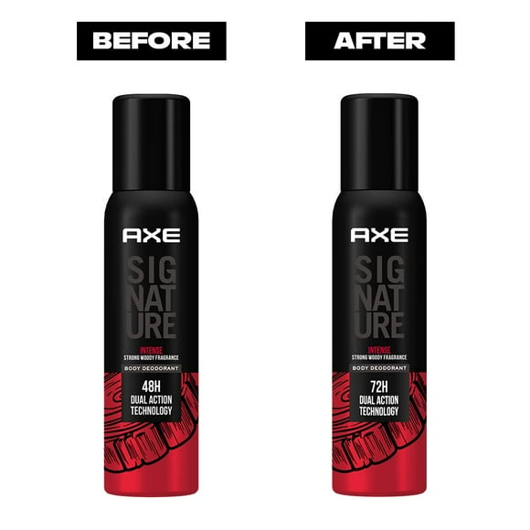 Axe Signature Intense Deodorant Body Spray For Men Pack Of 3X 154ml - 5.2 Fl.oz. | Long Lasting No Gas - 72Hr Dual Action Technology | Strong Woody Fragrance For Boys