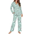 thumbnail image 2 of FOR U DESIGNS Bamboo Panda Pajama Sets for Women 2 Piece Button Down Pants Long Sleeve V-neck Tops Size L Womens Nightwear Sets Button Front Pjs Sleepwear Winter, 2 of 7