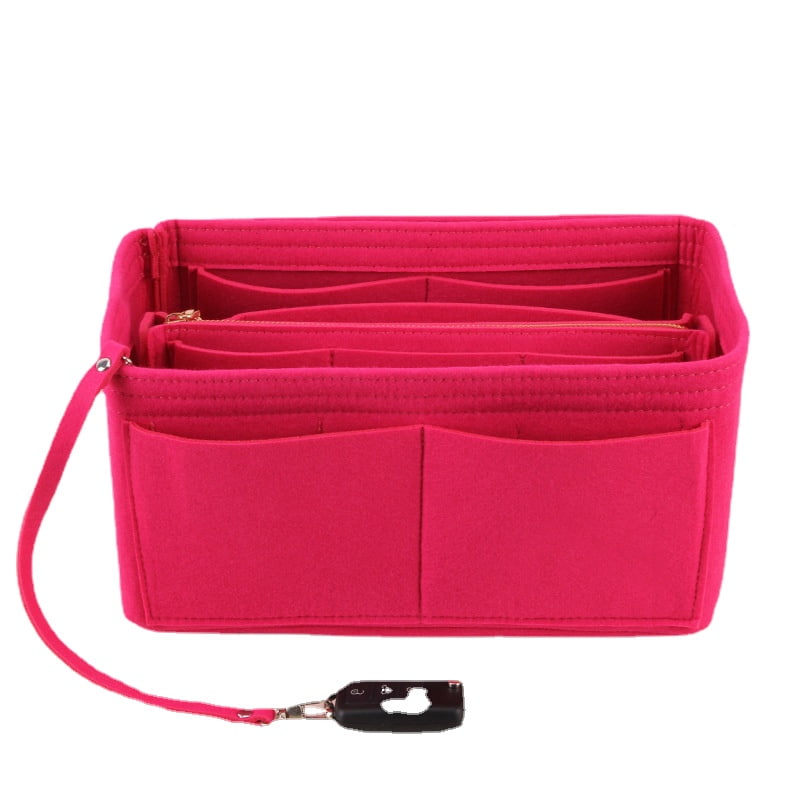 Graceful PM Organizer] Felt Purse Insert with Middle Zip Pouch, Custo