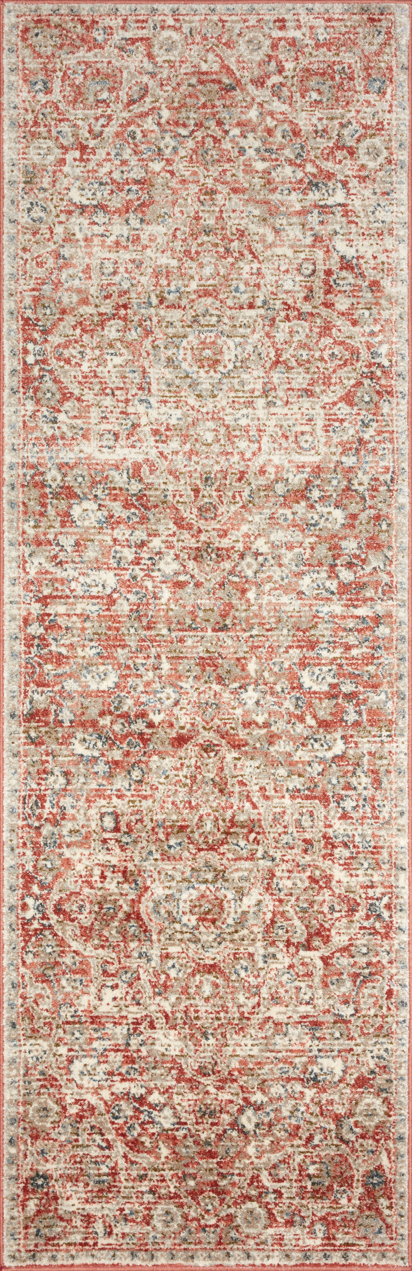Loloi Saban SAB-02 Oriental Rust / Beige Area Rug 2'-7" x 12'-0"