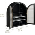 thumbnail image 3 of ANHDAH Arched Wall Cabinet Over Toilet, 2-Door Modern Medicine Storage with 2 Shelves. Space-Saving Mounted Organizer for Bathroom Towels & Cosmetics., 3 of 7
