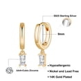 thumbnail image 2 of Square Huggie Hoop Earrings for Women, S925 Sterling Silver Post Hypoallergenic Dangle Hoop Earrings Dainty CZ Square Huggie Hoop Earrings Jewelry for Women, 2 of 7