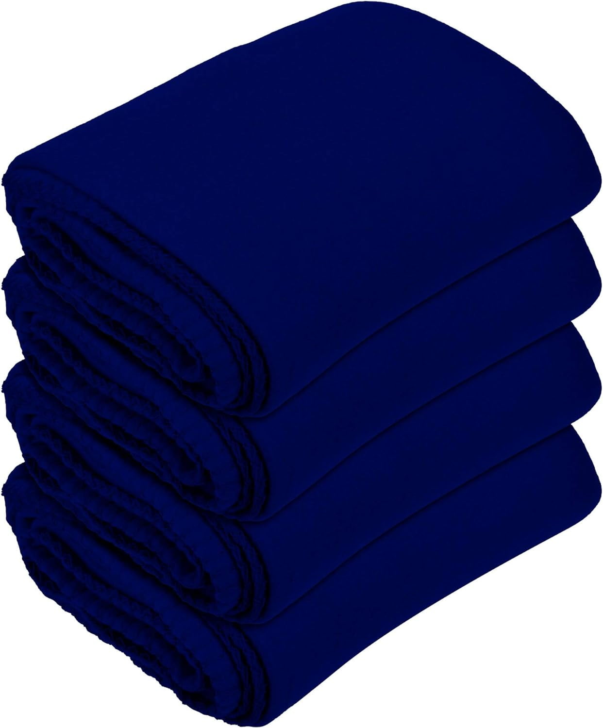 Imperial Home 50” x 60” Soft Fleece Throw Blanket for Home & Travel, Navy Blue 24-Pack