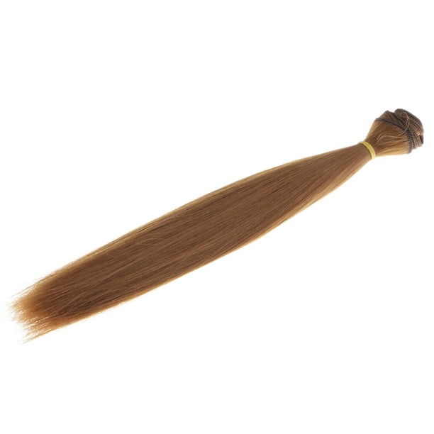 Muñeca de niña de 25 cm con cabello largo y liso, alambre de alta temperatura, accesorios para hacer tú mismo. café