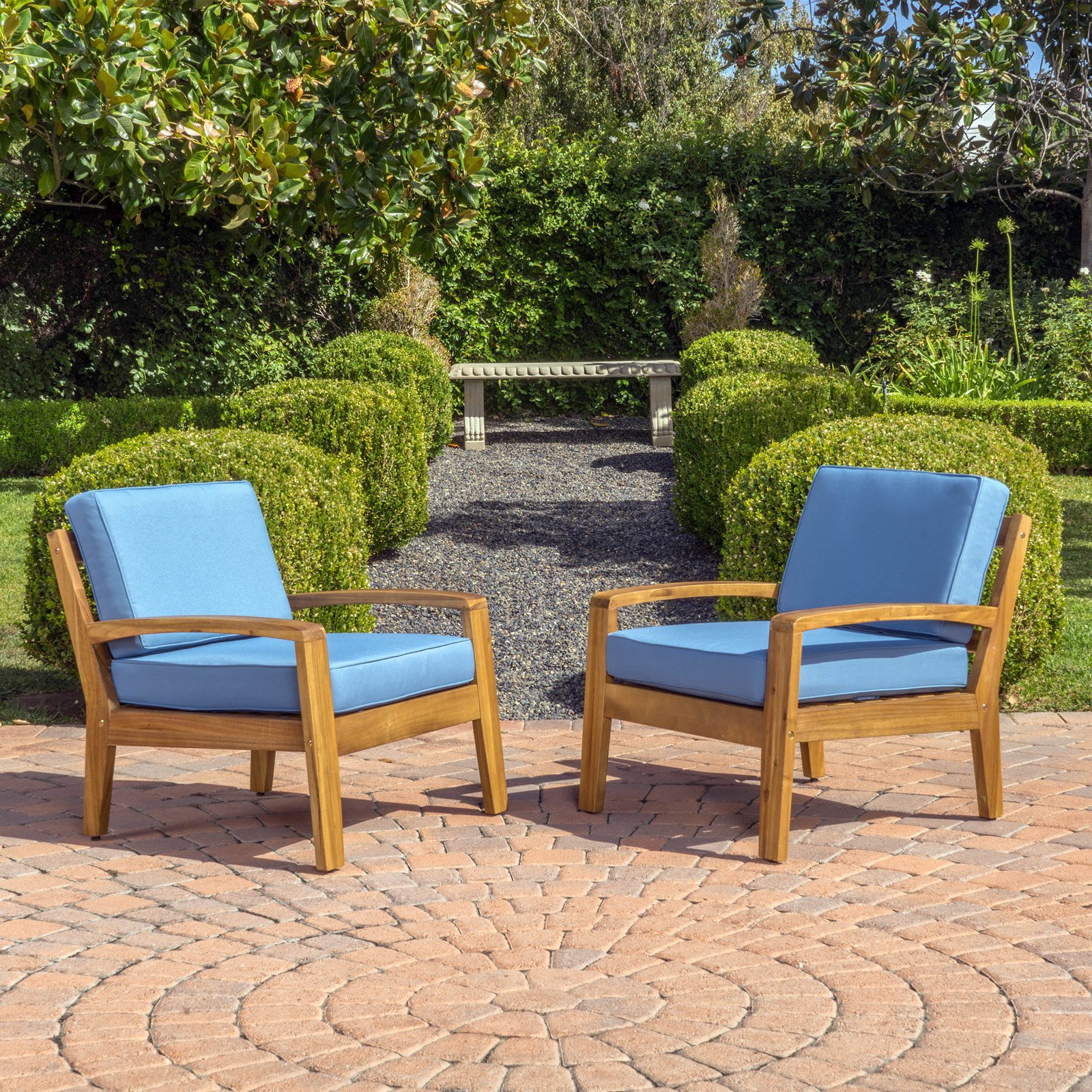 Gorlomi Wooden Patio Club Chairs with Cushions - image 5 of 6