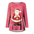 thumbnail image 4 of Pntutb Mujeres Mangas Largas Camisas Casuales Impresión de Navidad Cuello Redondo Pullover Túnica tops Pntutb Pntutb-514, 4 of 5
