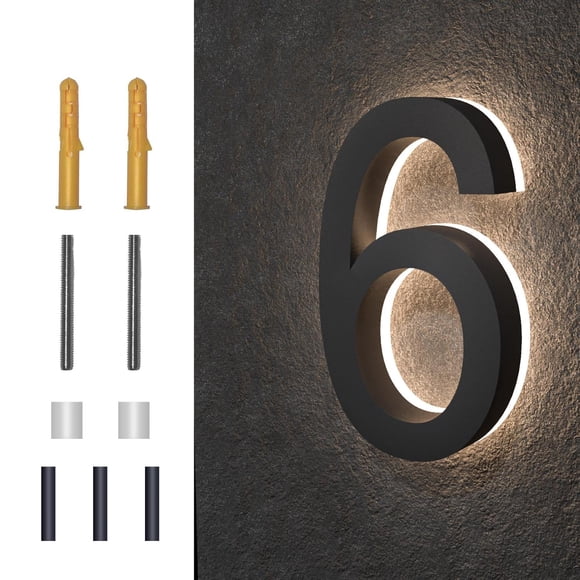 Números de Casa MIDIT LED Acero Inoxidable Impermeable Retroiluminados