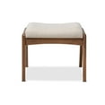 thumbnail image 2 of Baxton Studio Roxy Mid-Century Modern Walnut Wood Finishing and Light Beige Fabric Upholstered Ottoman, 2 of 6