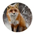 thumbnail image 4 of WYYP Fox Snow Woods Round Tablecloth Waterproof 100% Polyester Fiber Outdoor Fitted White, 4 of 8