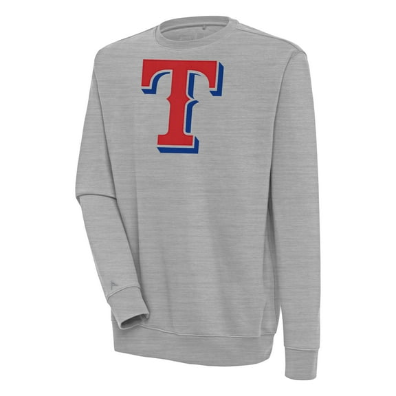 Men's Antigua Heather Gray Texas Rangers Victory Pullover Sweatshirt
