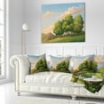 thumbnail image 2 of Designart Green Mounds with Green Trees - Landscape Wall Throw Pillow - 16x16, 2 of 4