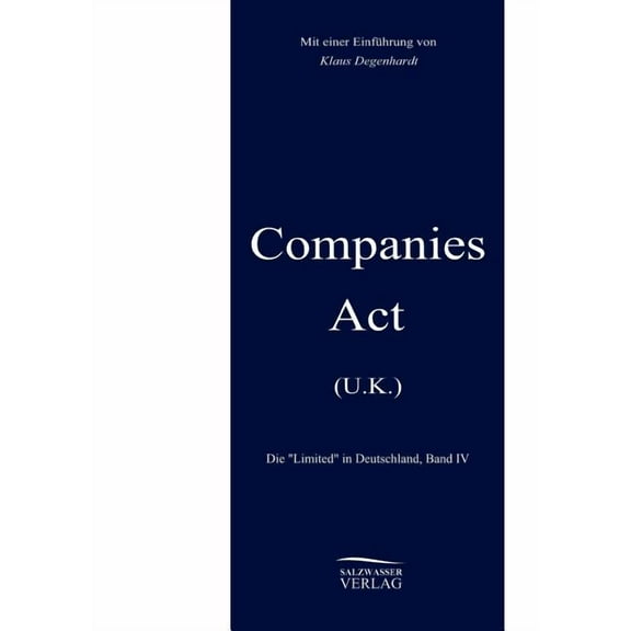 Companies Act U.K. (Paperback)