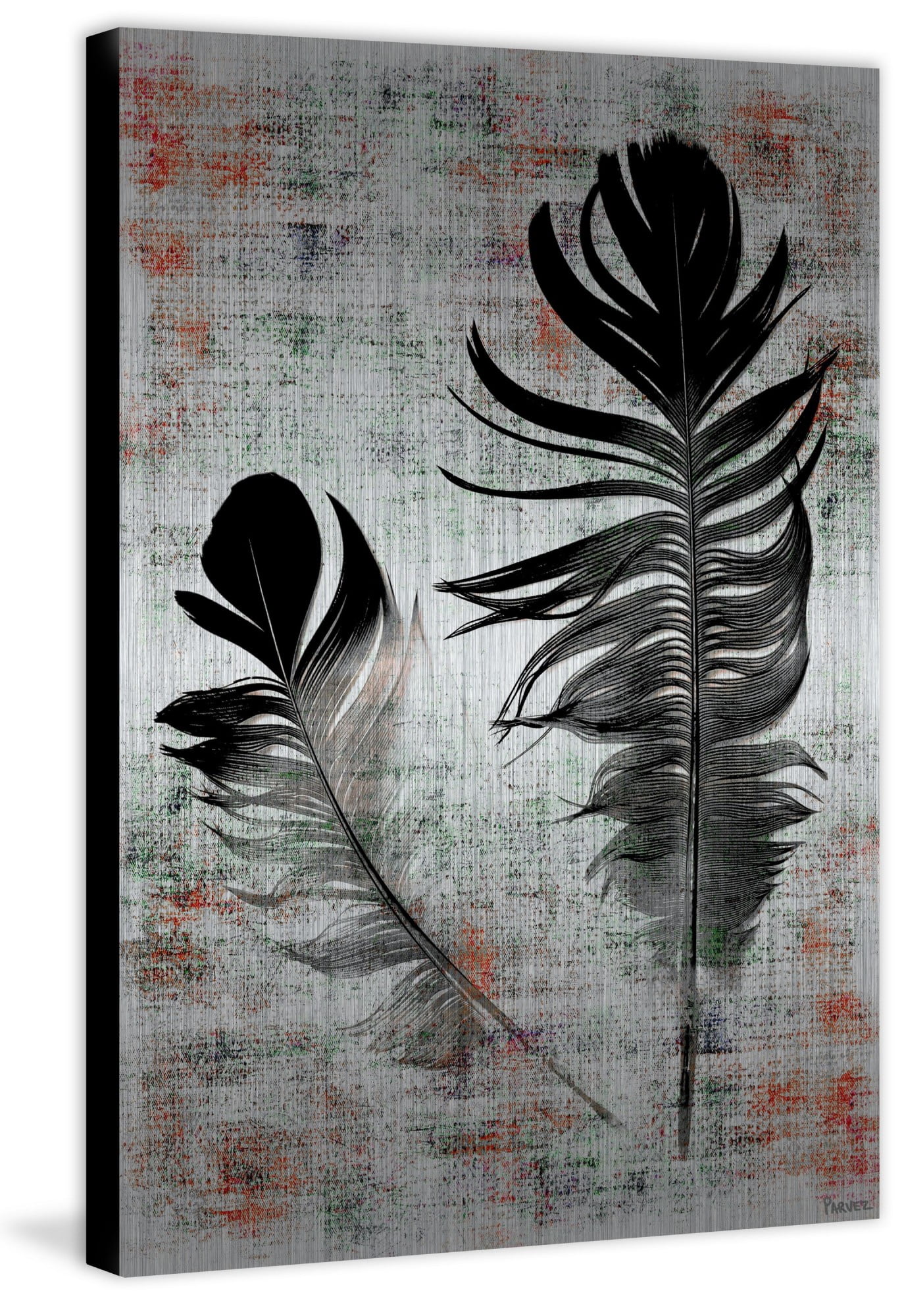 Parvez Taj "black Feathers" Painting Pri
