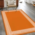 thumbnail image 3 of 3'x5' Area Rugs, Burnt Orange Geometric Indoor Outdoor Area Rug for Living Room Bedroom, Country Greece Key Art Washable Bathroom Rugs Kitchen Floor Carpet Mats Home Decor Aesthetic, 3 of 8