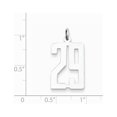 thumbnail image 2 of White Sterling Silver Charm Pendant 29 20 mm 8 Rhodium-Plated Small Elongated Pol Number, 2 of 2