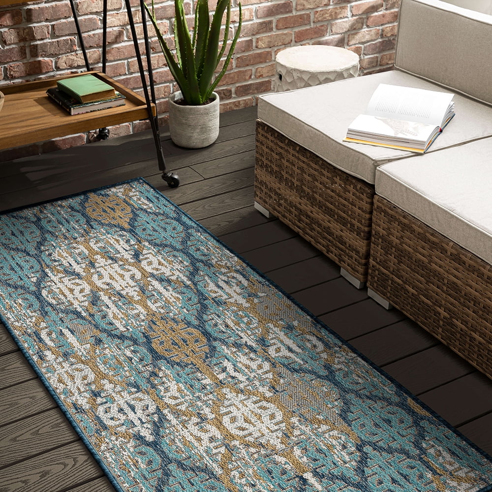 Mohawk Home Ronda Outdoor Area Rug, Blue, 2' 6" x 6'