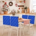 thumbnail image 2 of Christmas Snowflake Chair Covers Set of 8 Winter Simple Blue Bottom Chair Back Covers Stretch Removable Washable Slipcovers Protector for Dining Room Kitchen Party Decor, 2 of 5
