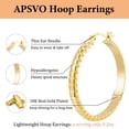 thumbnail image 4 of APSVO 2 Pairs 18K Gold Plated Hoop Earrings for Women Big Large Extra Chunky Post Hypoallergenic Earrings Set Birthday Graduation Jewelry Gifts Her Mom Girlfriend Adults Ideas 50/60MM, 4 of 6