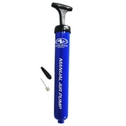 Athletic Works Manual 12" Air Pump with 1 Inflation Needle 1 Adapter, Blue, Plastic, 0.4 lbs