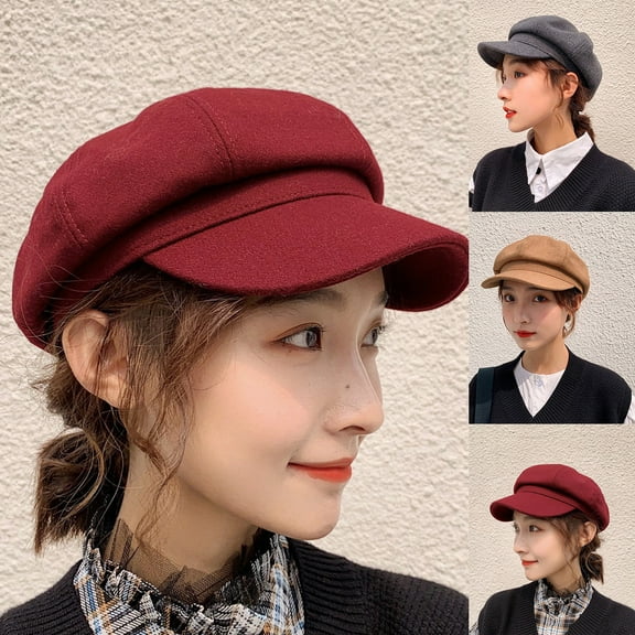Travelwant Summer Newsboy Cap Adjustable Visor Beret Hats Soft Vintage Cabbie Hat Octagonal Cap for Women Girls
